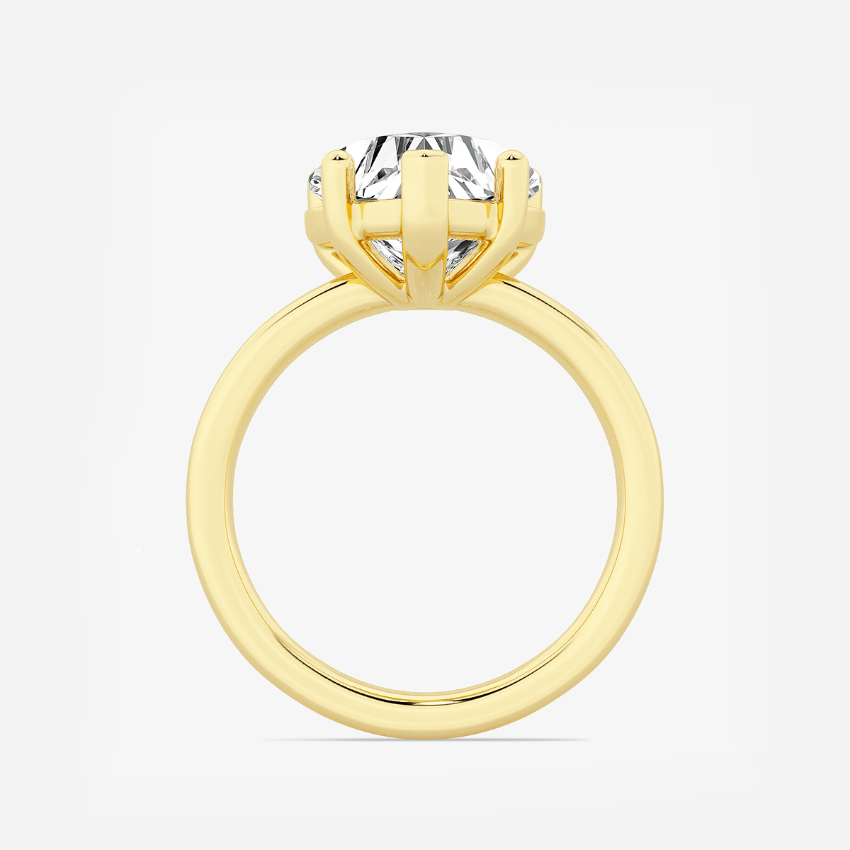 Additional Image 1 for  4 ctw Heart Lab Grown Diamond Low Setting Solitaire Engagement Ring