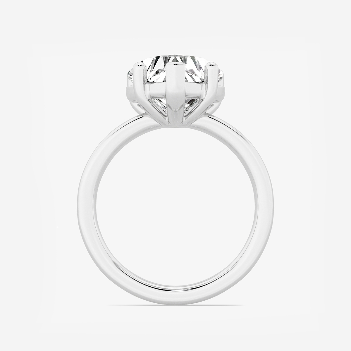 Additional Image 1 for  4 ctw Heart Lab Grown Diamond Low Setting Solitaire Engagement Ring