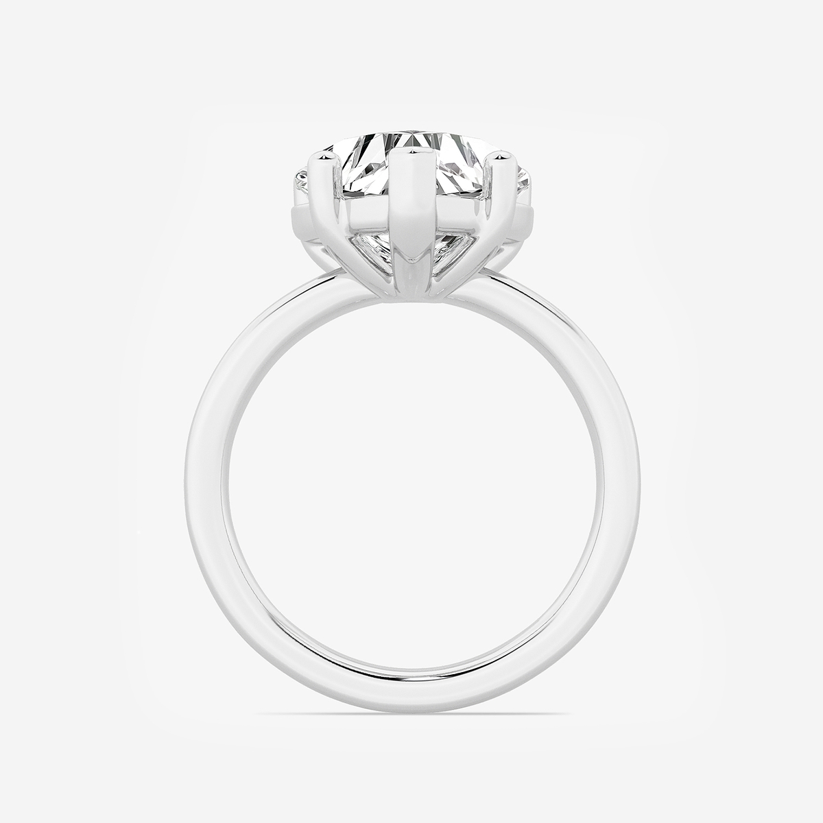 Additional Image 1 for  4 ctw Heart Lab Grown Diamond Low Setting Solitaire Engagement Ring