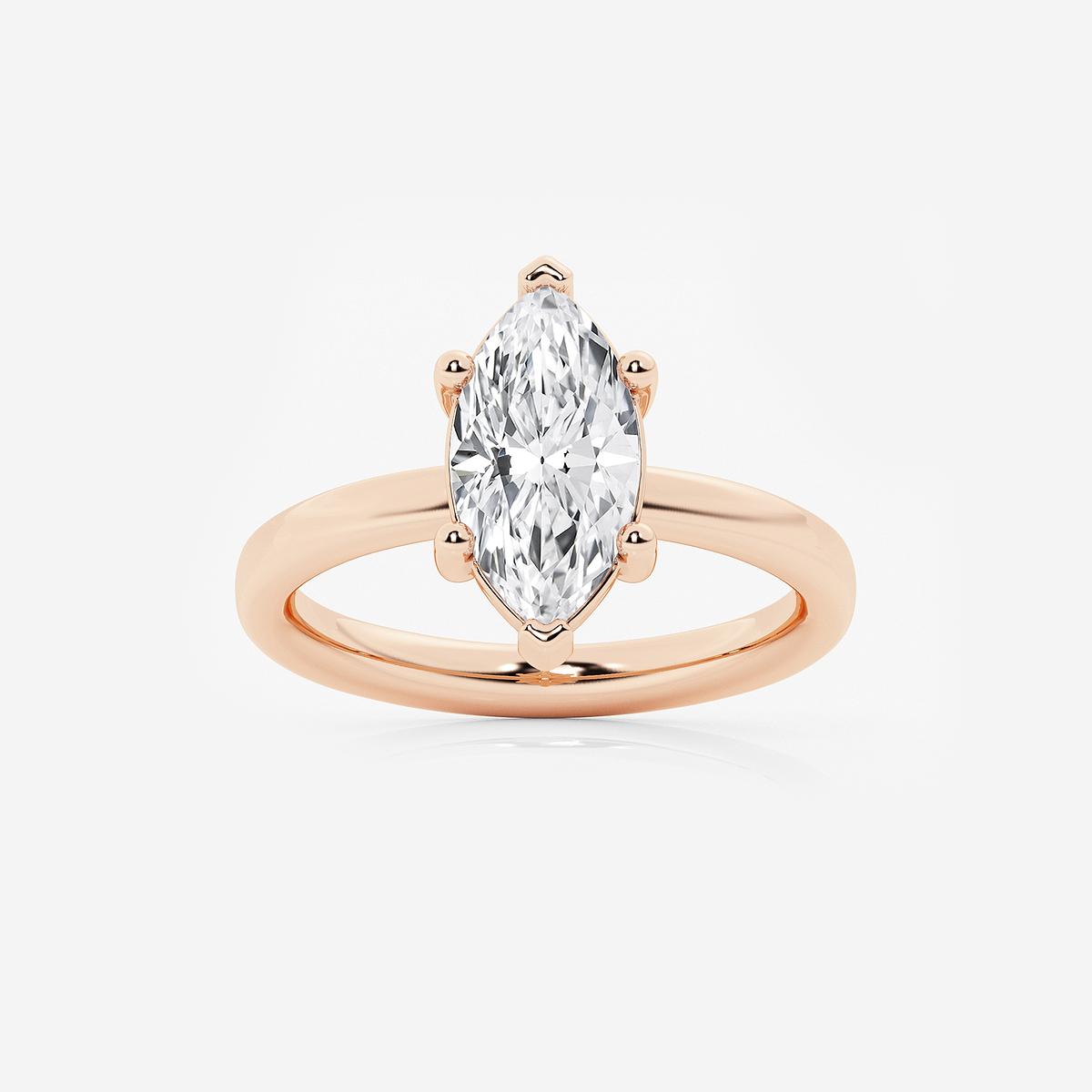 2 1/2 ctw Marquise Lab Grown Diamond Low Setting Solitaire Engagement Ring