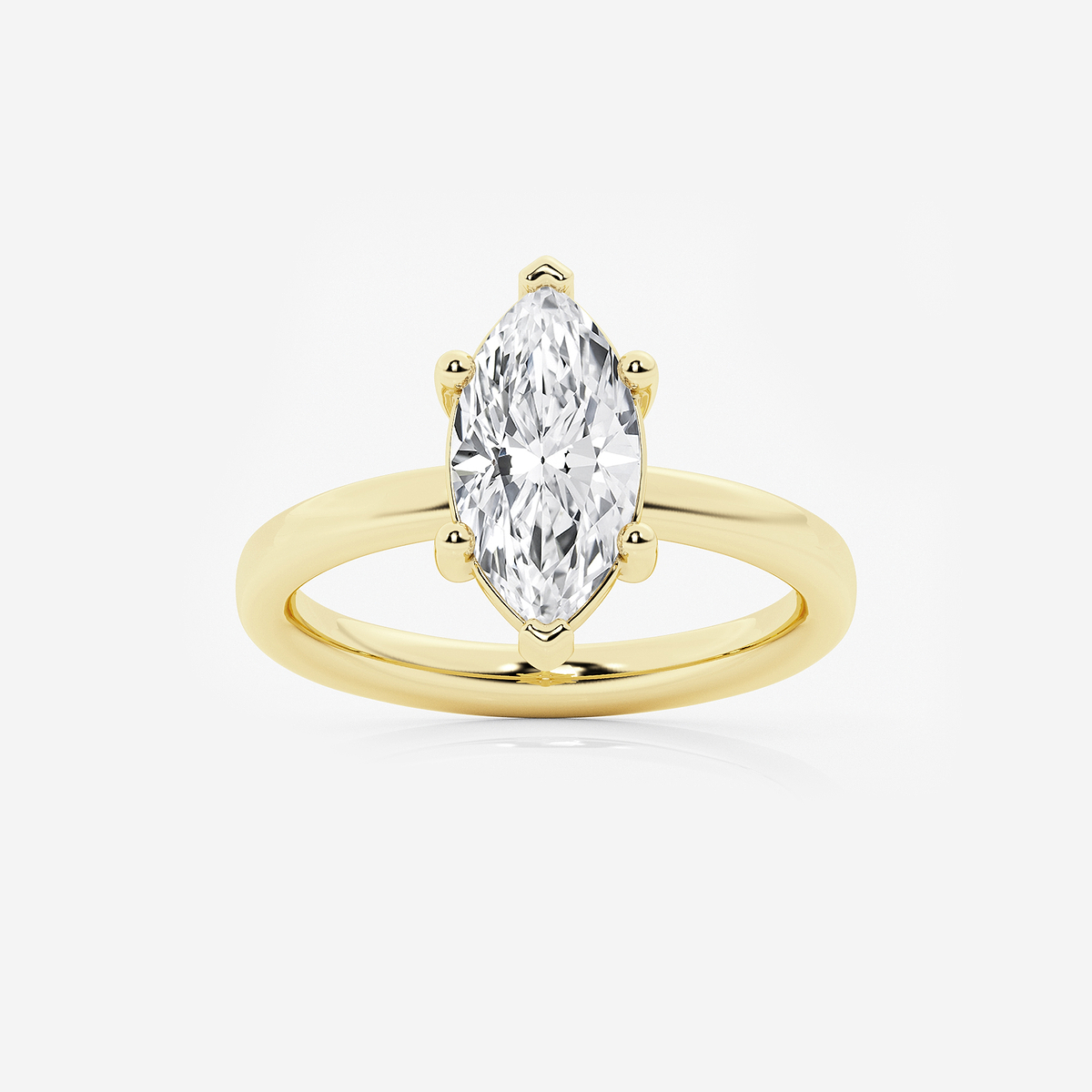 2 1/2 ctw Marquise Lab Grown Diamond Low Setting Solitaire Engagement Ring