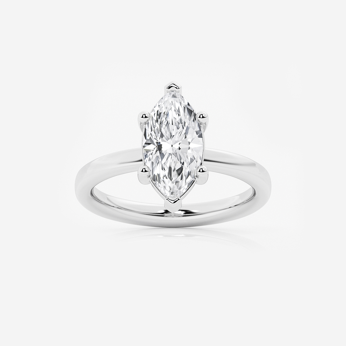 2 ctw Marquise Lab Grown Diamond Low Setting Solitaire Engagement Ring