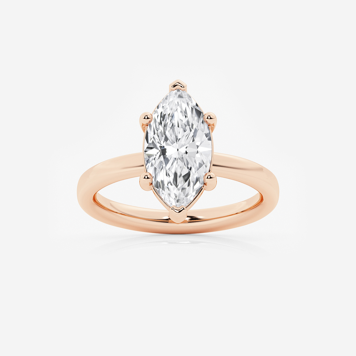 3 ctw Marquise Lab Grown Diamond Low Setting Solitaire Engagement Ring