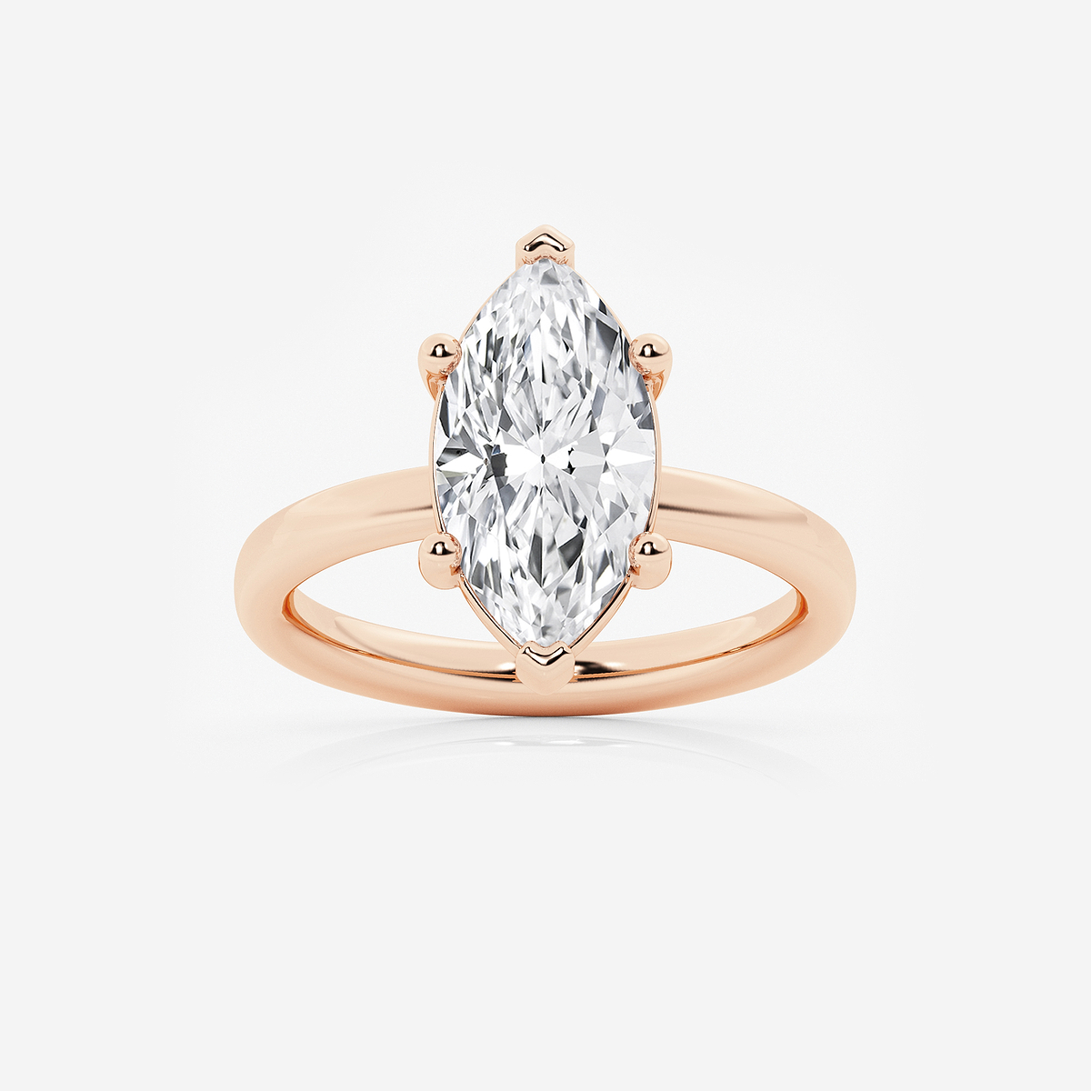 3 1/2 ctw Marquise Lab Grown Diamond Low Setting Solitaire Engagement Ring