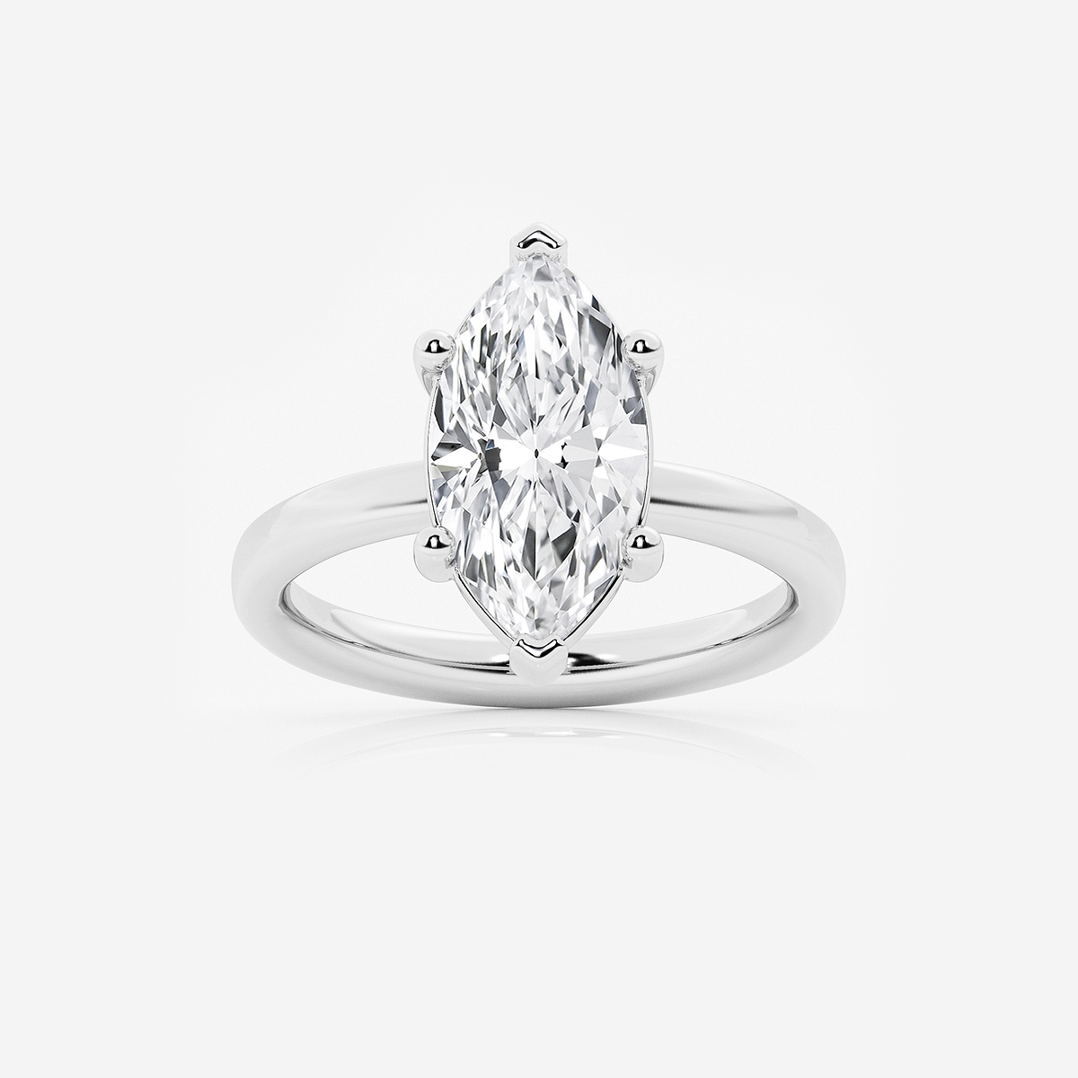 3 ctw Marquise Lab Grown Diamond Low Setting Solitaire Engagement Ring