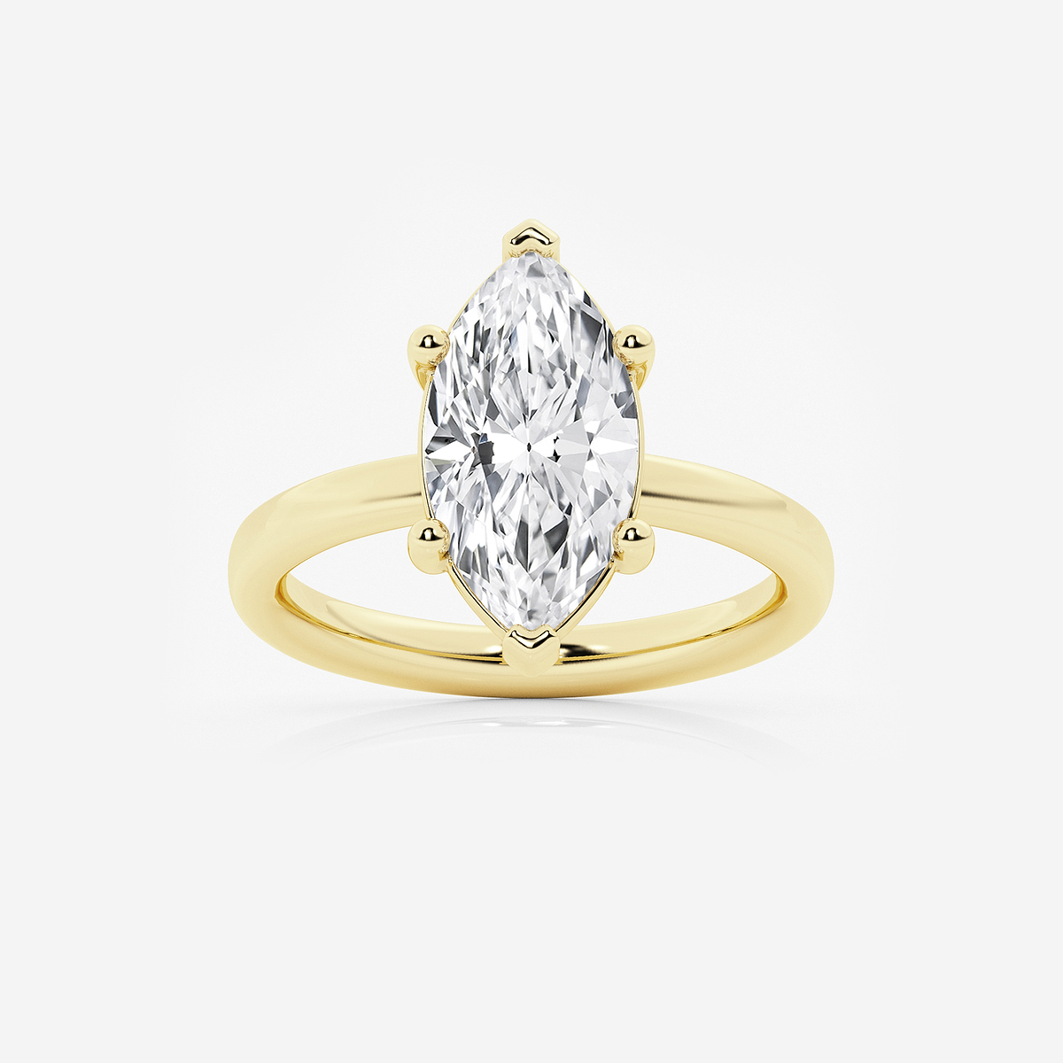3 1/2 ctw Marquise Lab Grown Diamond Low Setting Solitaire Engagement Ring