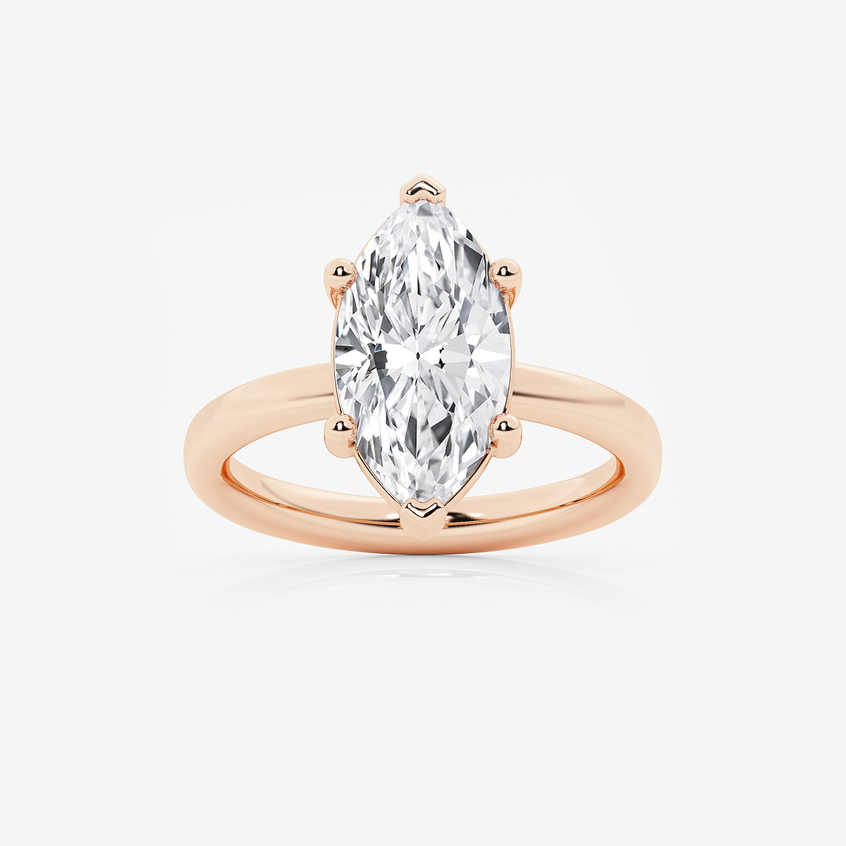 4 ctw Marquise Lab Grown Diamond Low Setting Solitaire Engagement Ring