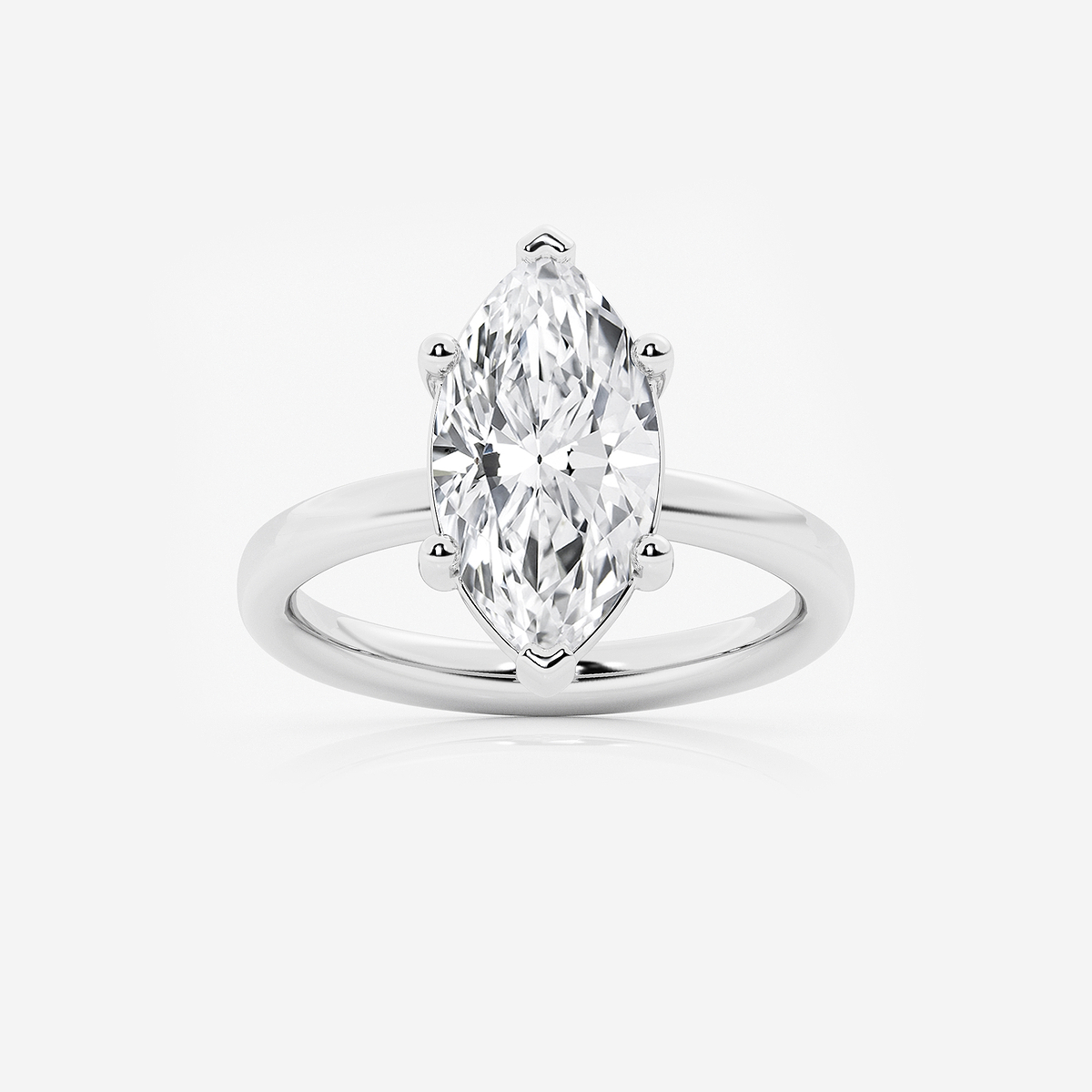 3 1/2 ctw Marquise Lab Grown Diamond Low Setting Solitaire Engagement Ring