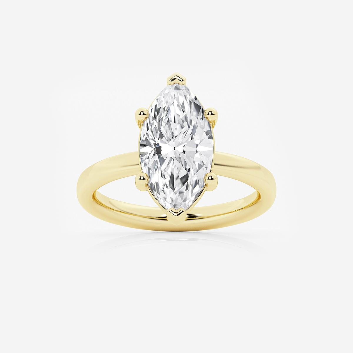 4 ctw Marquise Lab Grown Diamond Low Setting Solitaire Engagement Ring