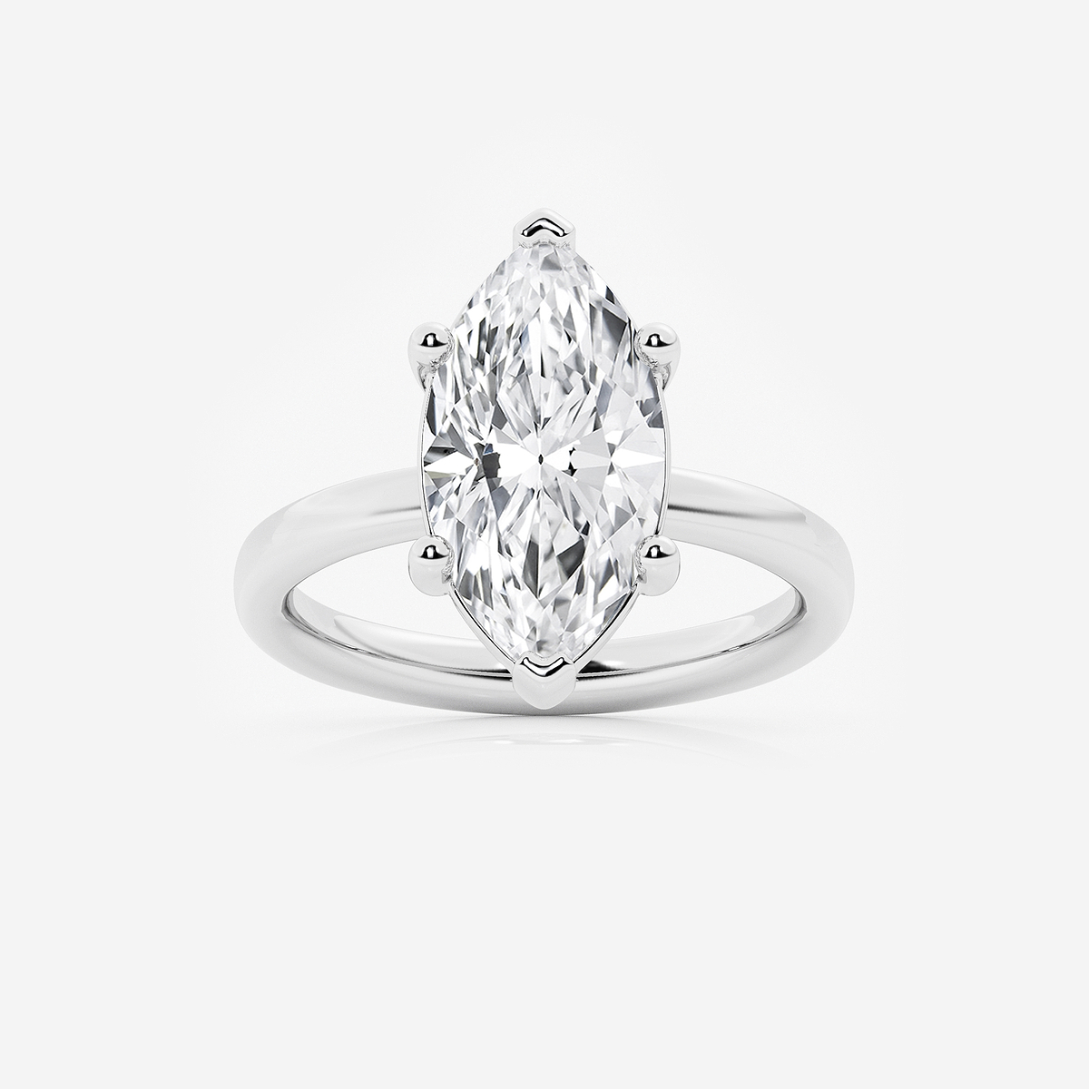 4 ctw Marquise Lab Grown Diamond Low Setting Solitaire Engagement Ring