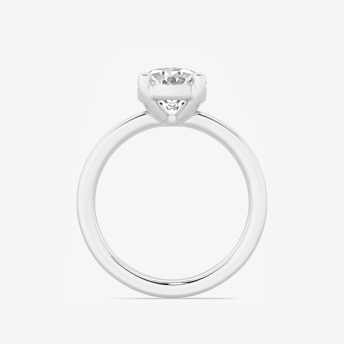 Additional Image 1 for  2 ctw Oval Lab Grown Diamond Low Setting Solitaire Engagement Ring