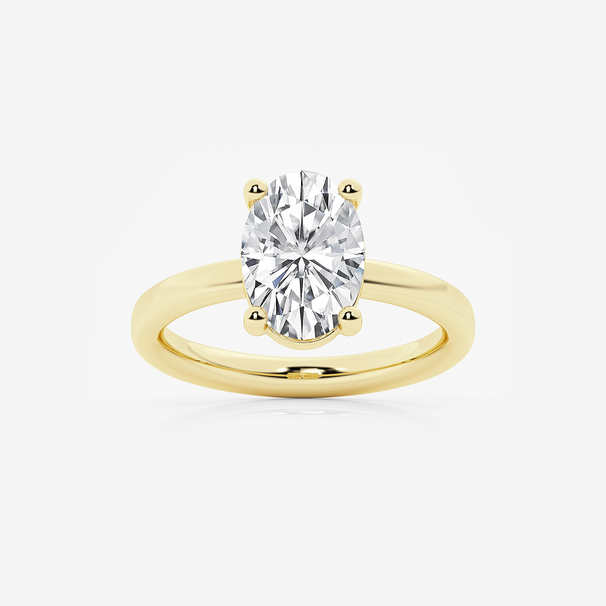 2 1/2 ctw Oval Lab Grown Diamond Low Setting Solitaire Engagement Ring