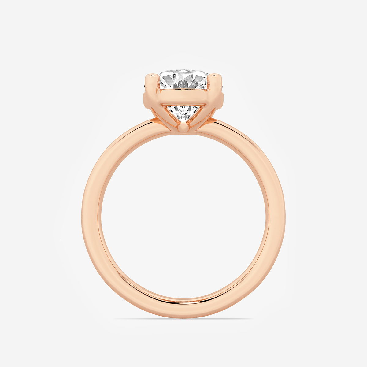 Additional Image 1 for  3 ctw Oval Lab Grown Diamond Low Setting Solitaire Engagement Ring