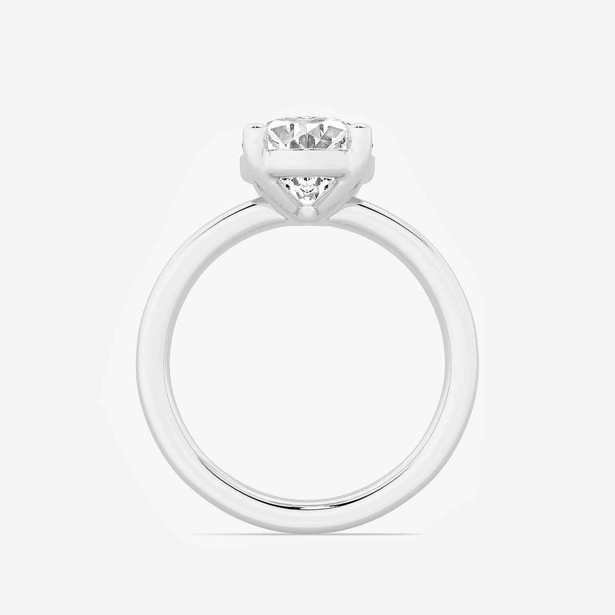 Additional Image 1 for  3 ctw Oval Lab Grown Diamond Low Setting Solitaire Engagement Ring