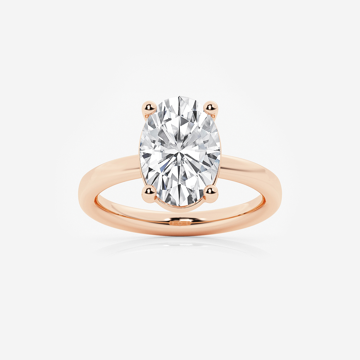 3 1/2 ctw Oval Lab Grown Diamond Low Setting Solitaire Engagement Ring