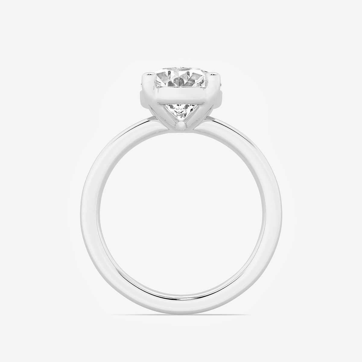 Additional Image 1 for  3 1/2 ctw Oval Lab Grown Diamond Low Setting Solitaire Engagement Ring