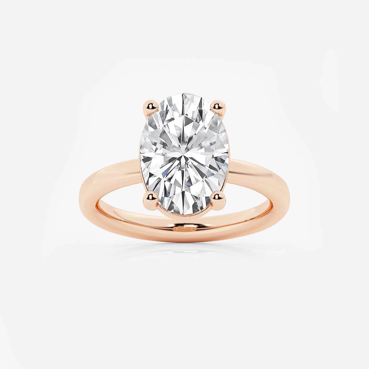 4 ctw Oval Lab Grown Diamond Low Setting Solitaire Engagement Ring
