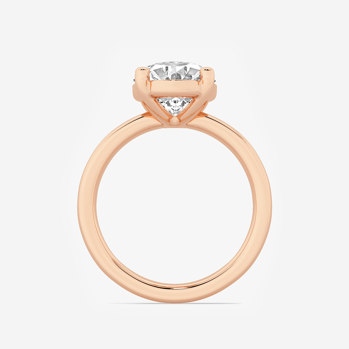 Additional Image 1 for  4 ctw Oval Lab Grown Diamond Low Setting Solitaire Engagement Ring