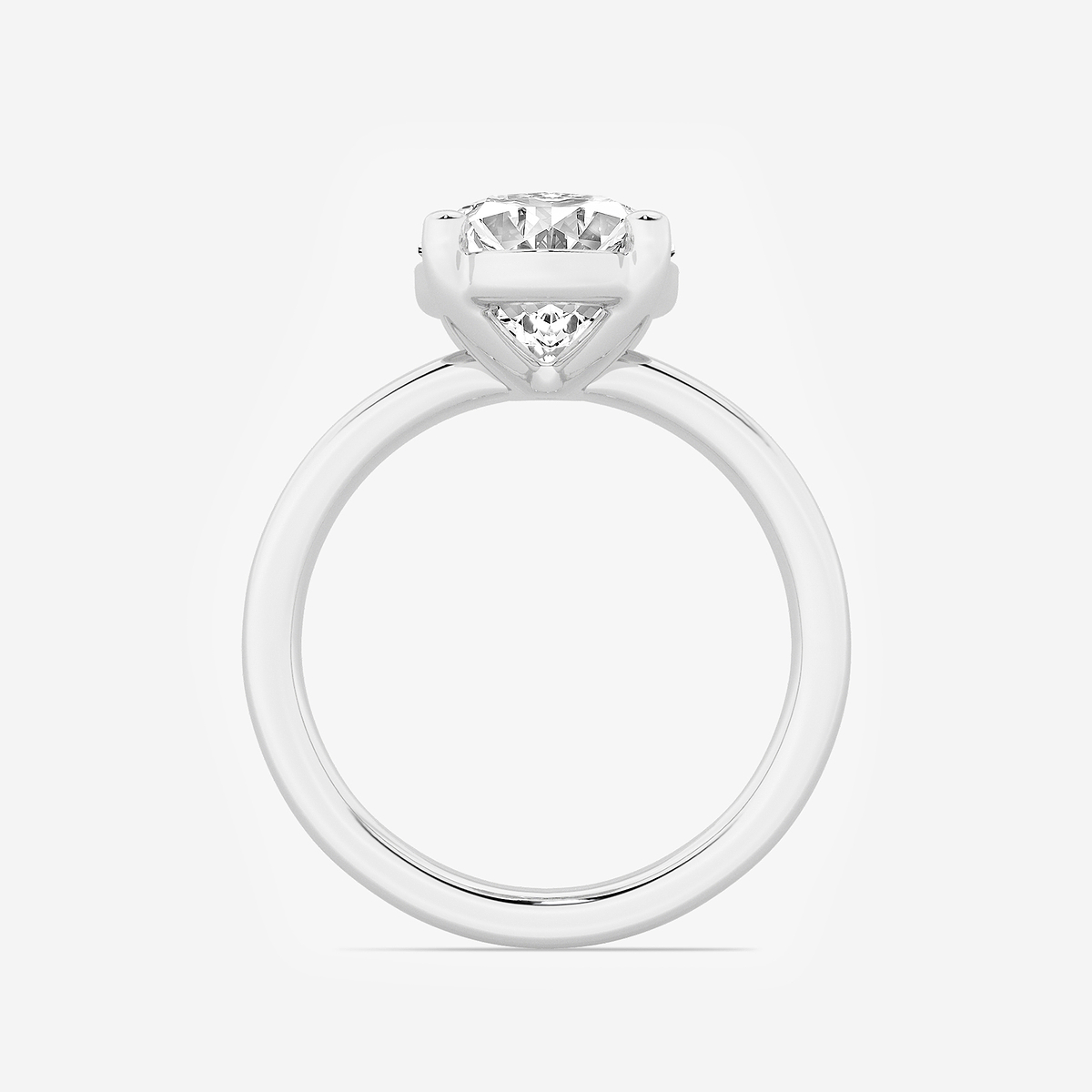 Additional Image 1 for  4 ctw Oval Lab Grown Diamond Low Setting Solitaire Engagement Ring