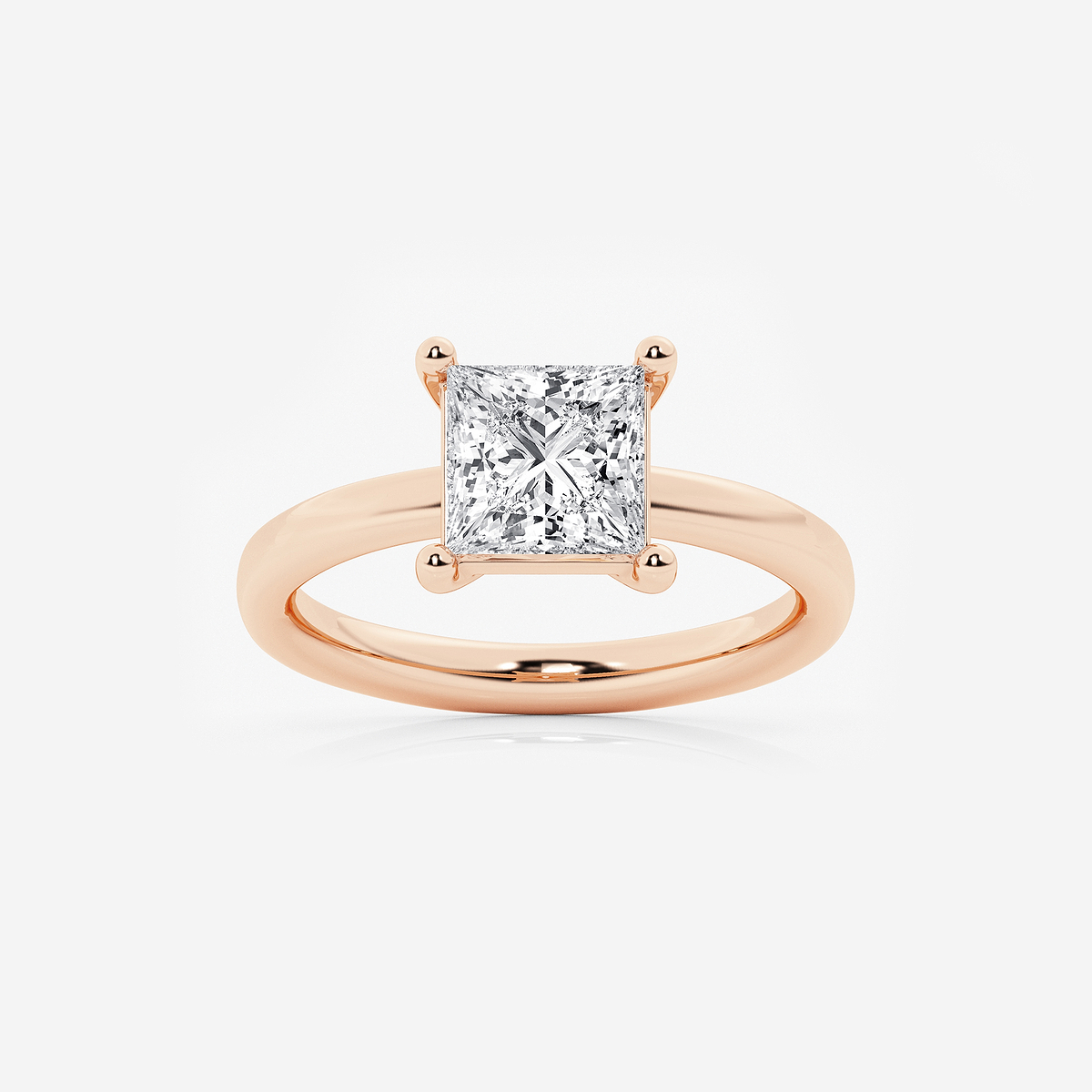 2 ctw Princess Lab Grown Diamond Low Setting Solitaire Engagement Ring