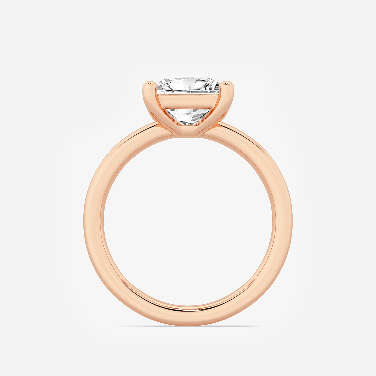 Additional Image 1 for  2 ctw Princess Lab Grown Diamond Low Setting Solitaire Engagement Ring