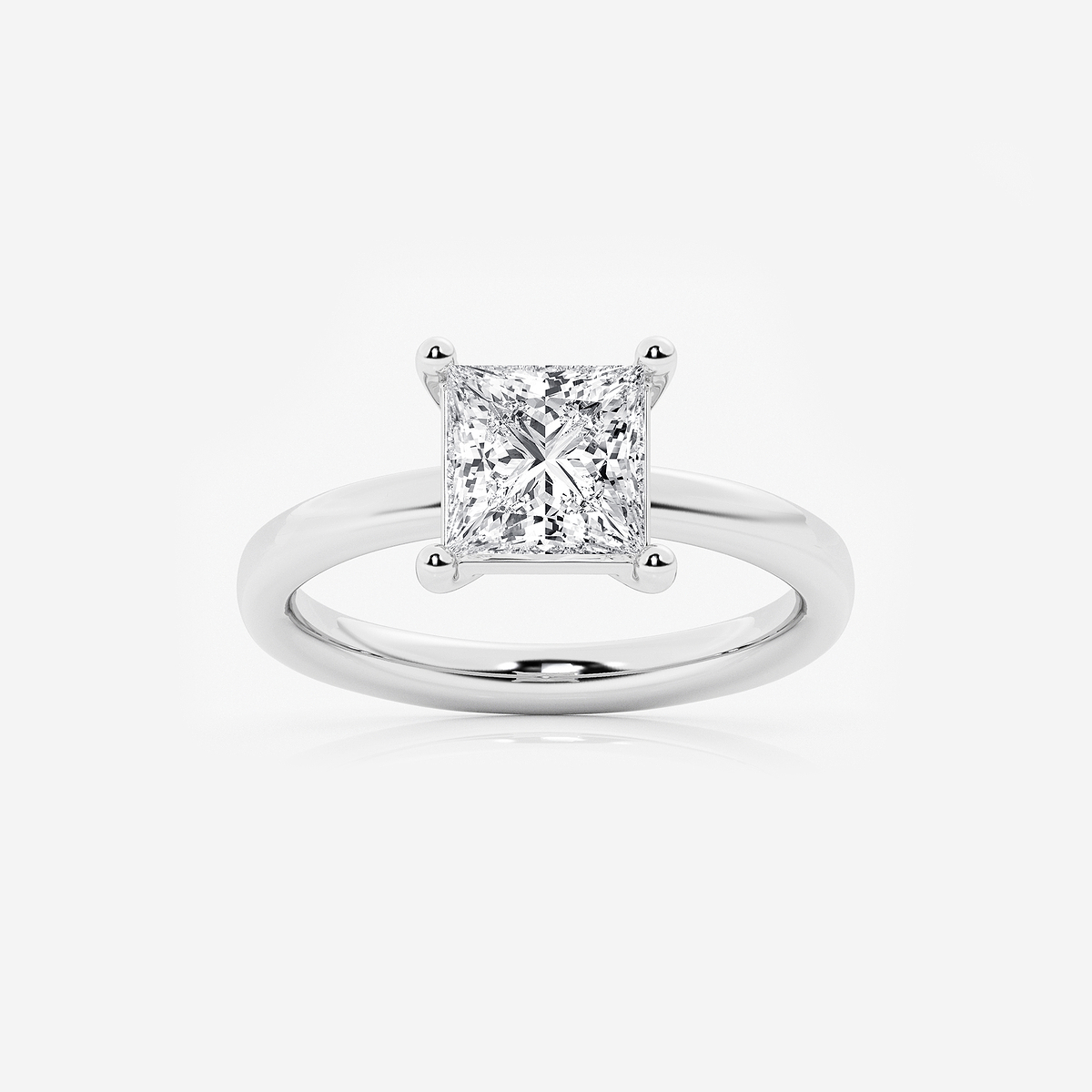2 ctw Princess Lab Grown Diamond Low Setting Solitaire Engagement Ring