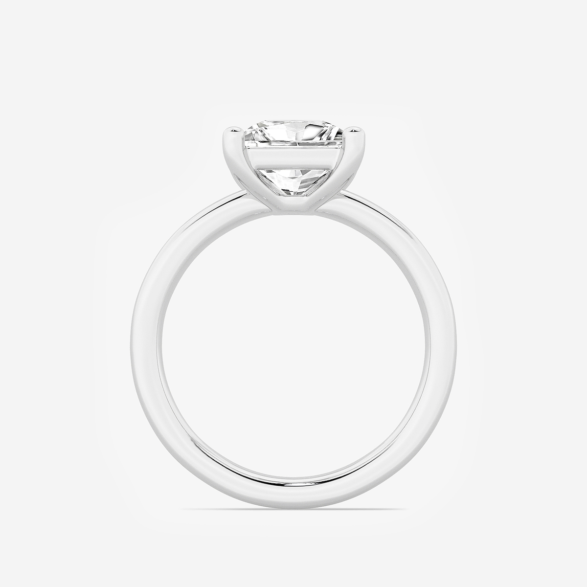 Additional Image 1 for  2 ctw Princess Lab Grown Diamond Low Setting Solitaire Engagement Ring