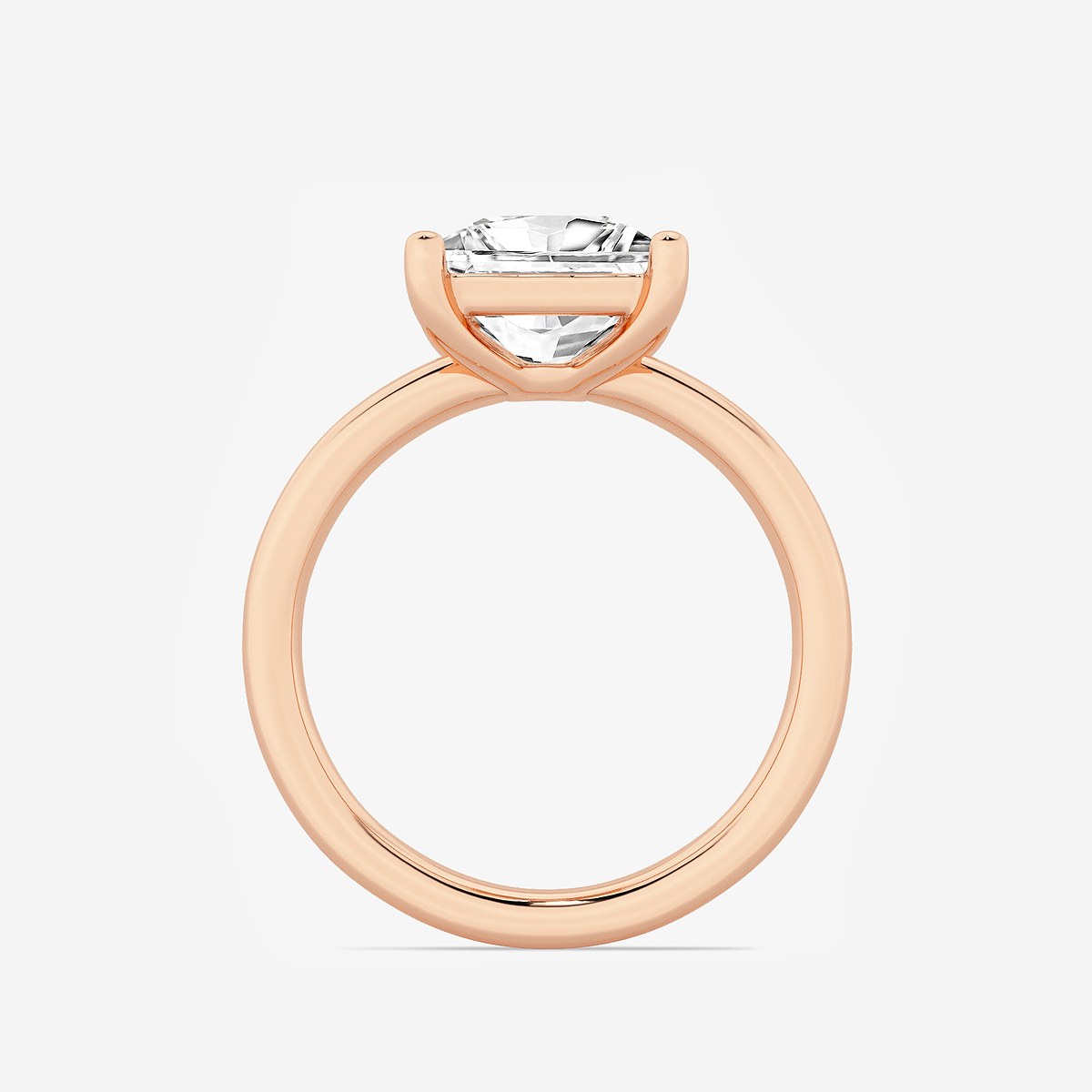 Additional Image 1 for  2 1/2 ctw Princess Lab Grown Diamond Low Setting Solitaire Engagement Ring