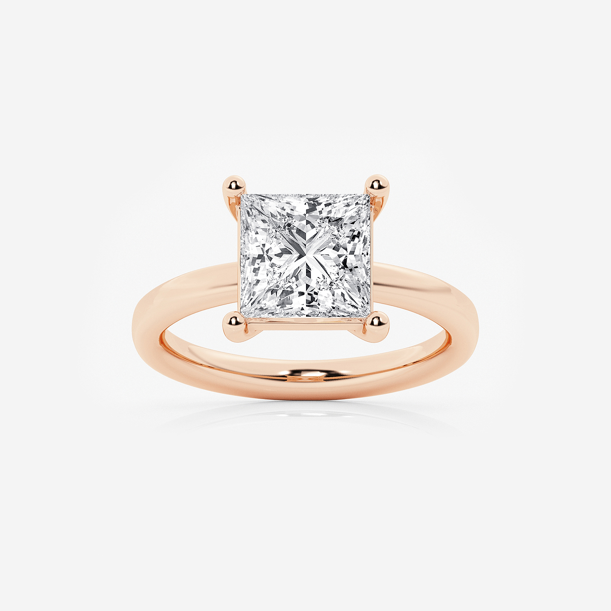 3 ctw Princess Lab Grown Diamond Low Setting Solitaire Engagement Ring