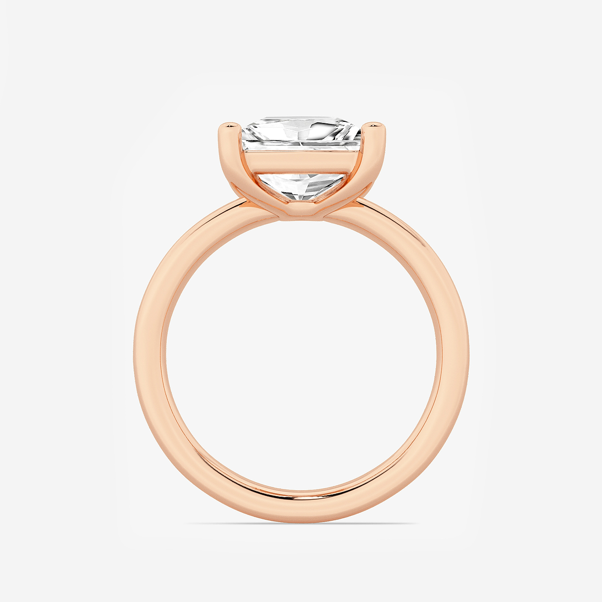 Additional Image 1 for  3 ctw Princess Lab Grown Diamond Low Setting Solitaire Engagement Ring
