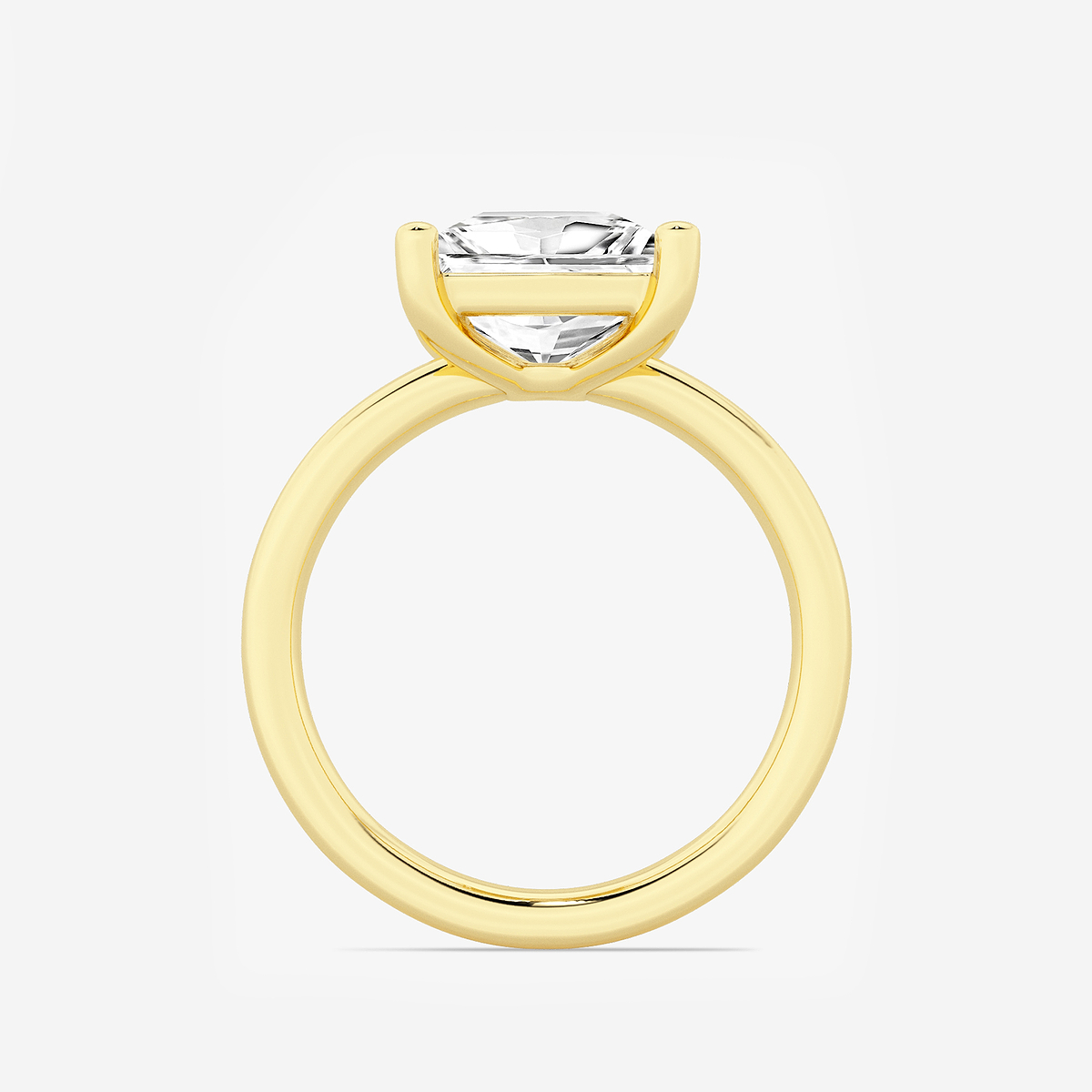Additional Image 1 for  3 ctw Princess Lab Grown Diamond Low Setting Solitaire Engagement Ring