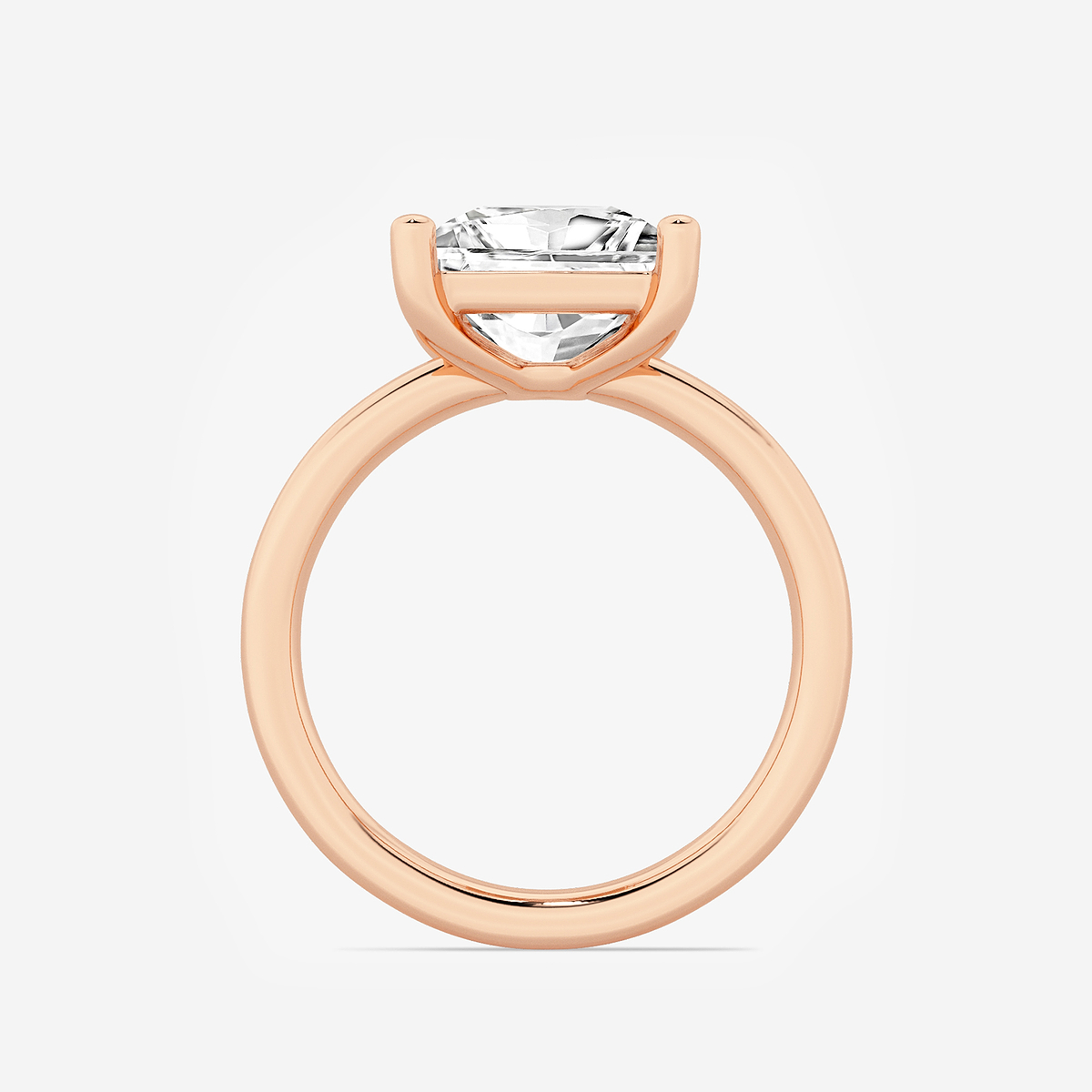 Additional Image 1 for  3 1/2 ctw Princess Lab Grown Diamond Low Setting Solitaire Engagement Ring