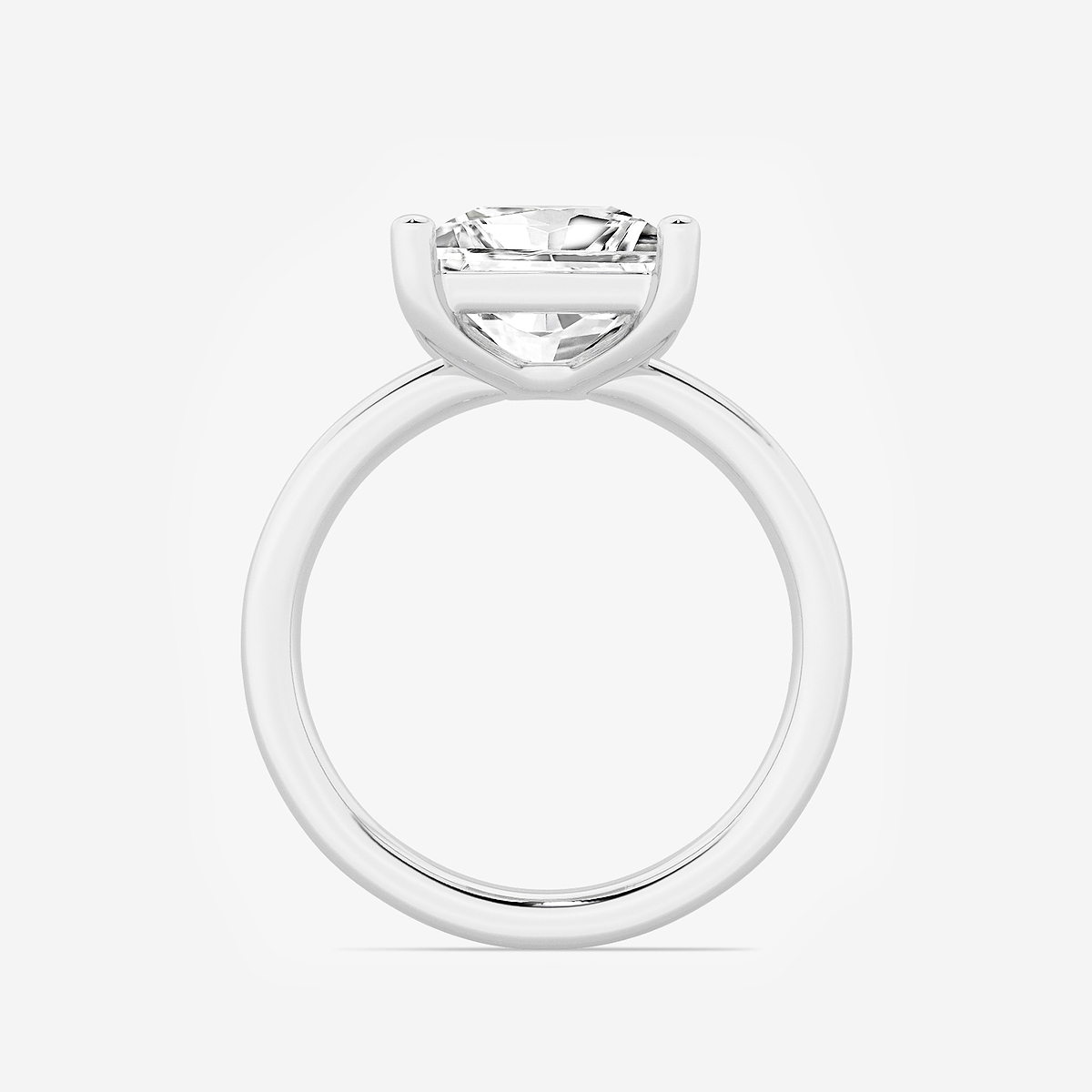 Additional Image 1 for  3 1/2 ctw Princess Lab Grown Diamond Low Setting Solitaire Engagement Ring
