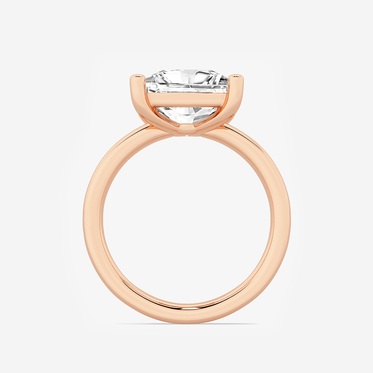Additional Image 1 for  4 ctw Princess Lab Grown Diamond Low Setting Solitaire Engagement Ring