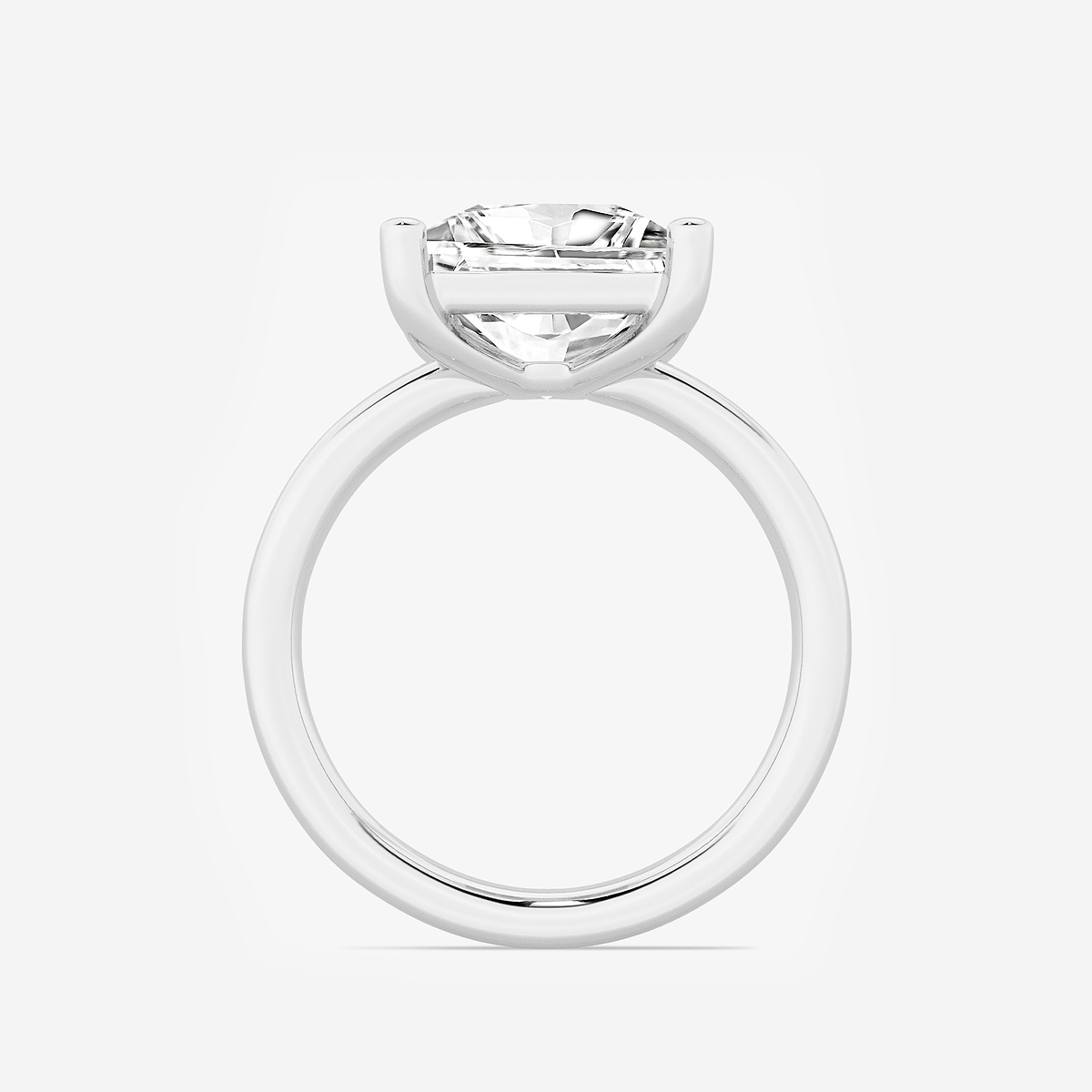 Additional Image 1 for  4 ctw Princess Lab Grown Diamond Low Setting Solitaire Engagement Ring