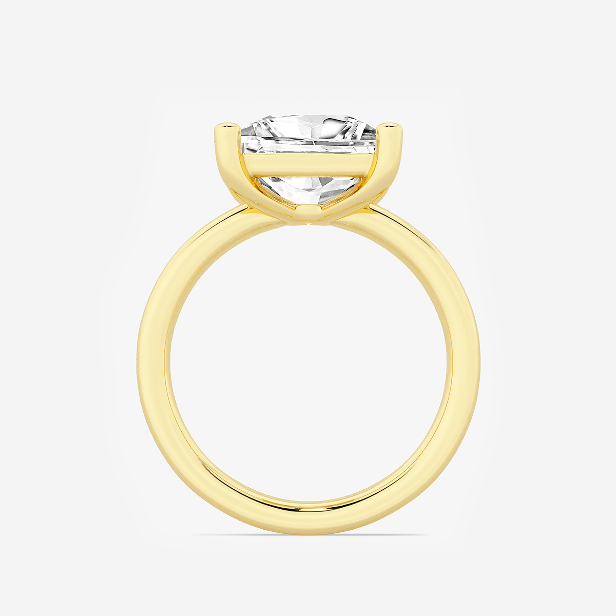 Additional Image 1 for  4 ctw Princess Lab Grown Diamond Low Setting Solitaire Engagement Ring