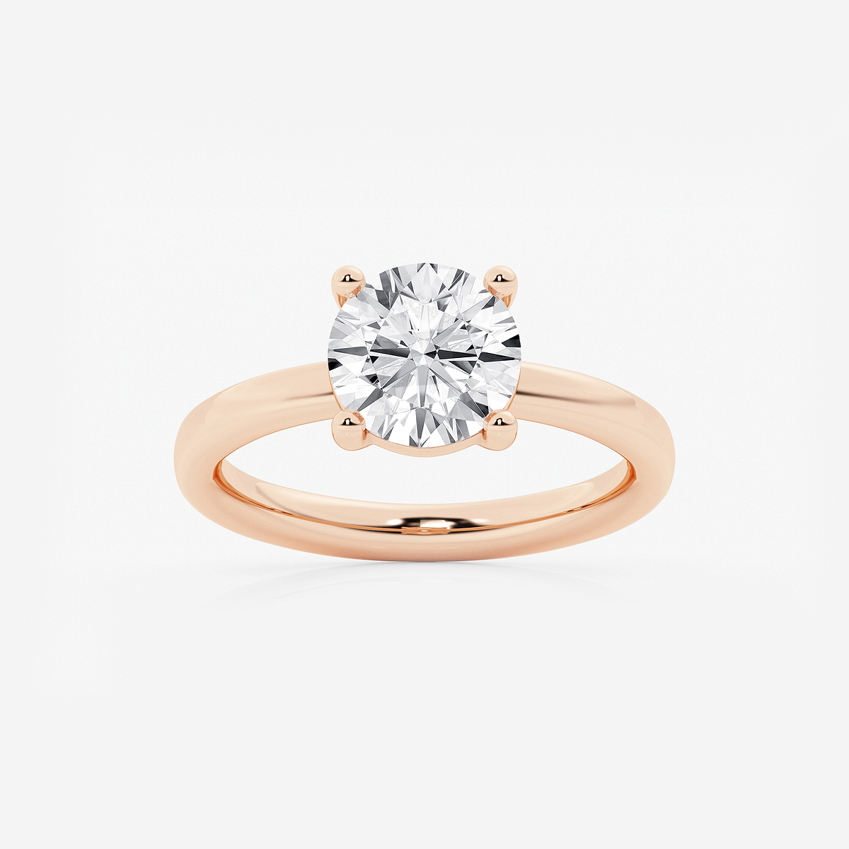 2 ctw Round Lab Grown Diamond Low Setting Solitaire Engagement Ring