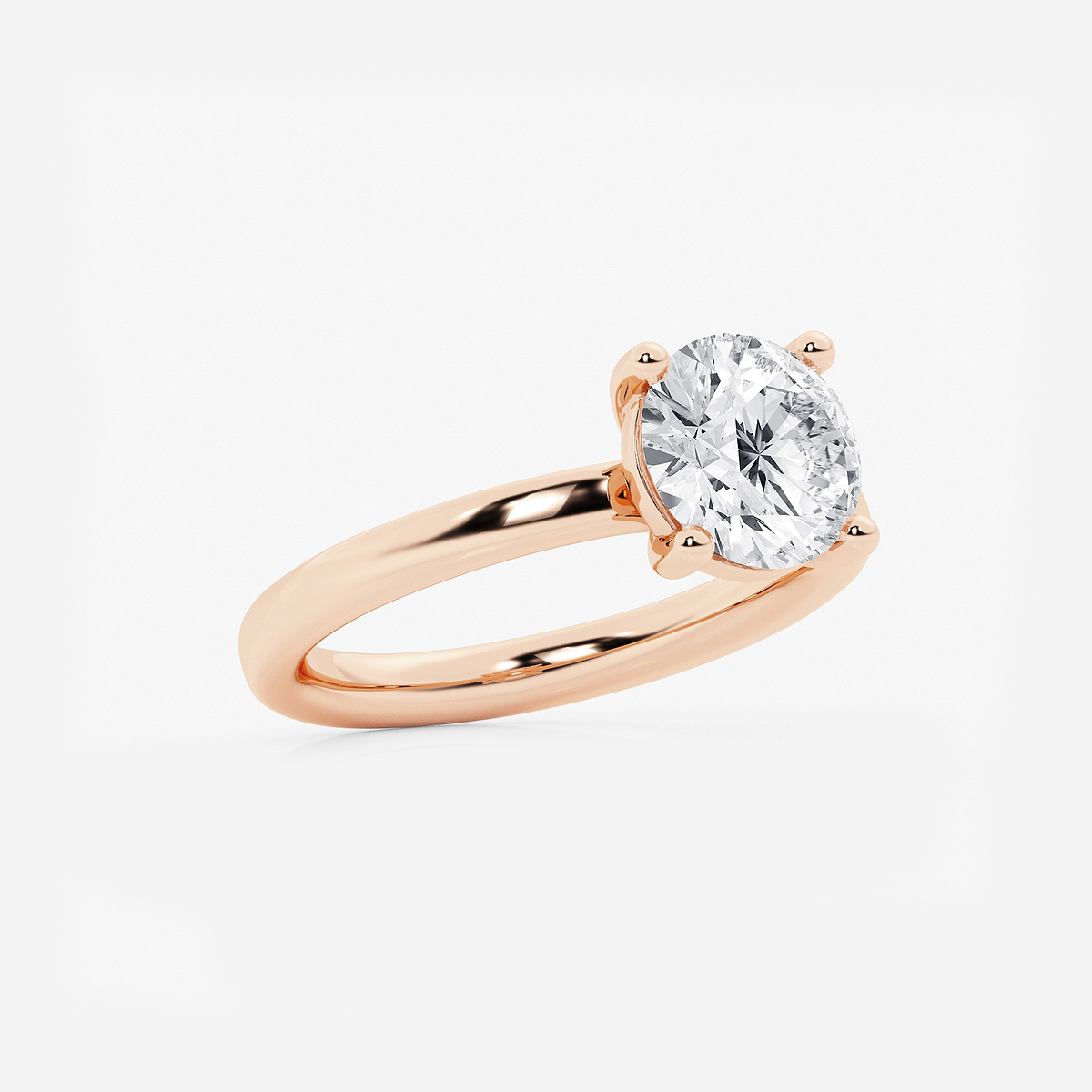 Additional Image 1 for  2 ctw Round Lab Grown Diamond Low Setting Solitaire Engagement Ring