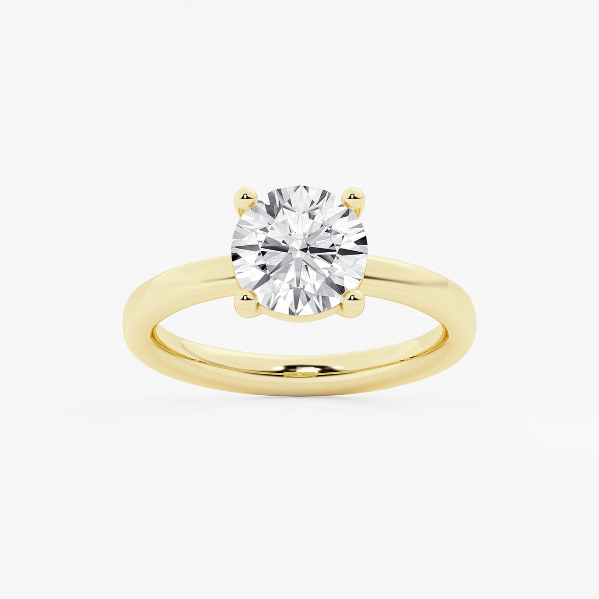 2 ctw Round Lab Grown Diamond Low Setting Solitaire Engagement Ring