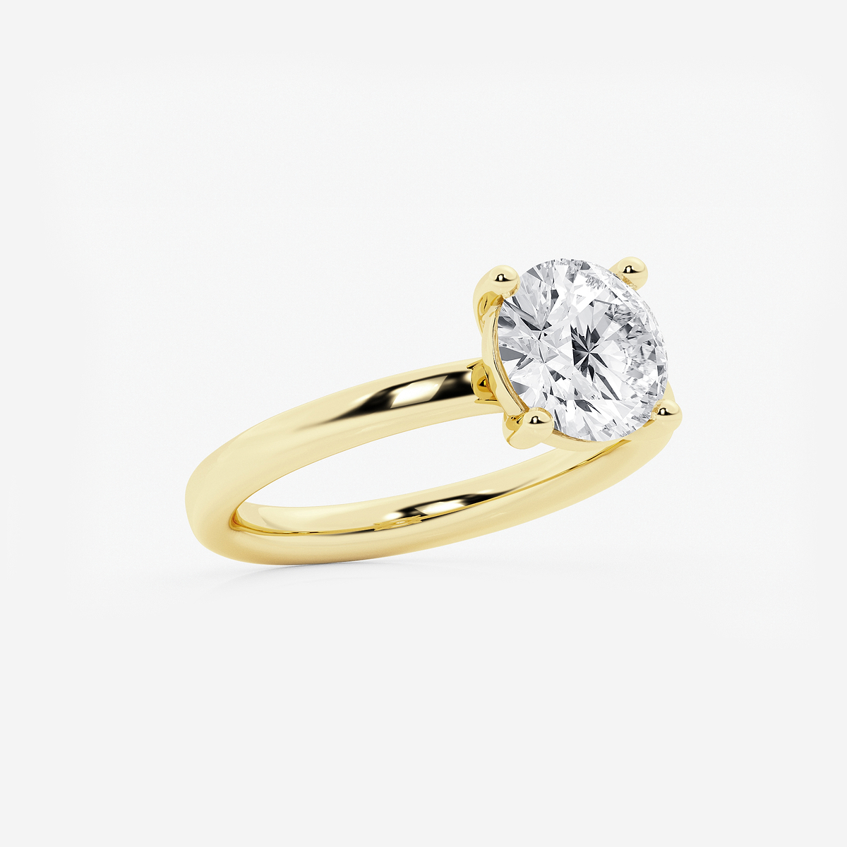Additional Image 1 for  2 ctw Round Lab Grown Diamond Low Setting Solitaire Engagement Ring
