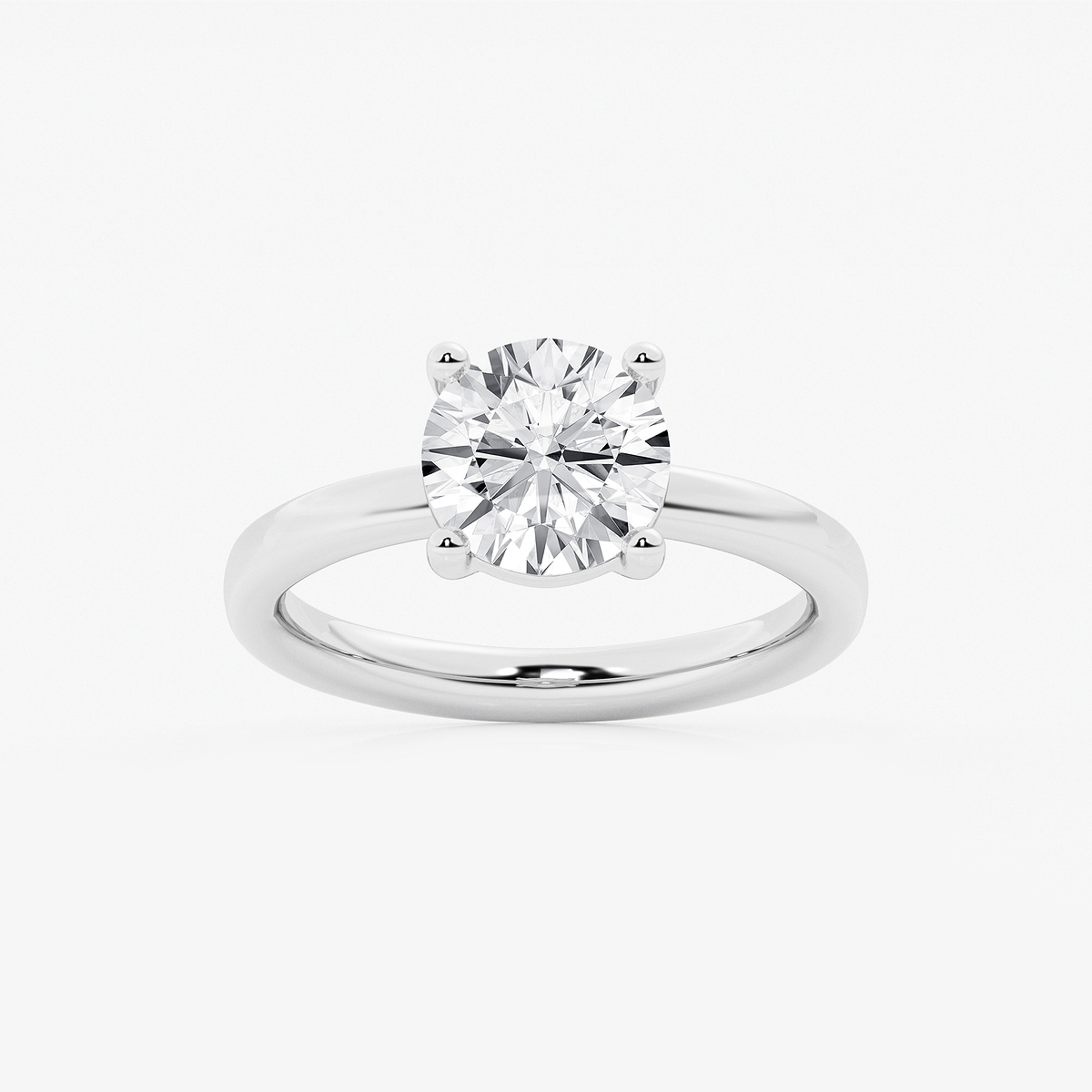 2 ctw Round Lab Grown Diamond Low Setting Solitaire Engagement Ring