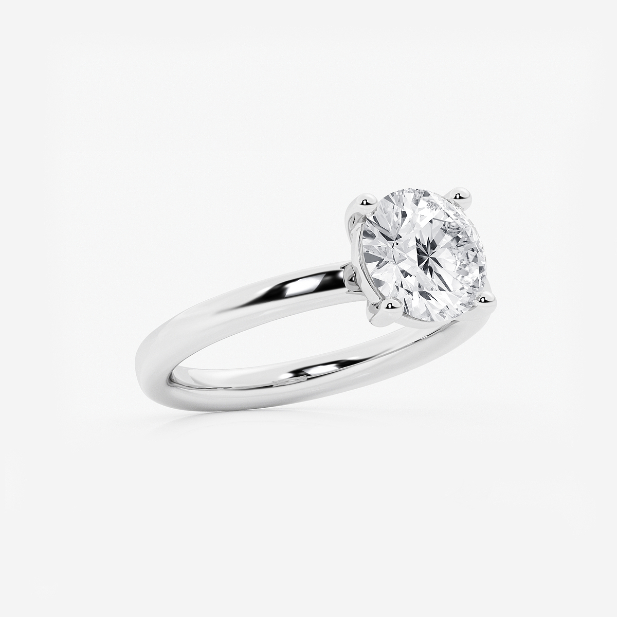Additional Image 1 for  2 ctw Round Lab Grown Diamond Low Setting Solitaire Engagement Ring