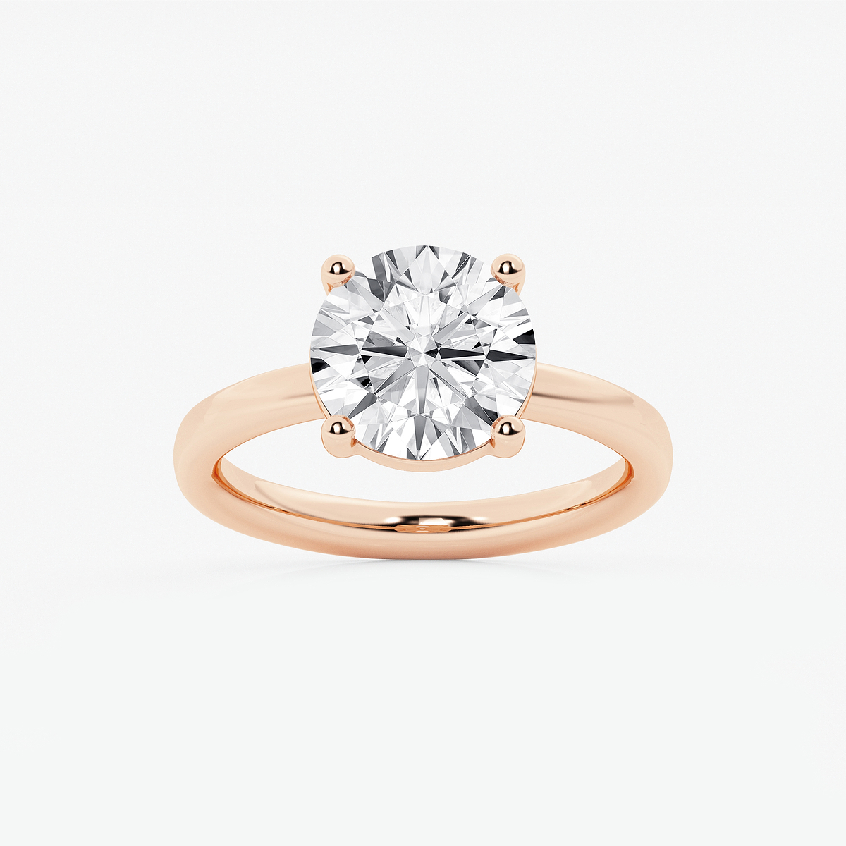 3 ctw Round Lab Grown Diamond Low Setting Solitaire Engagement Ring