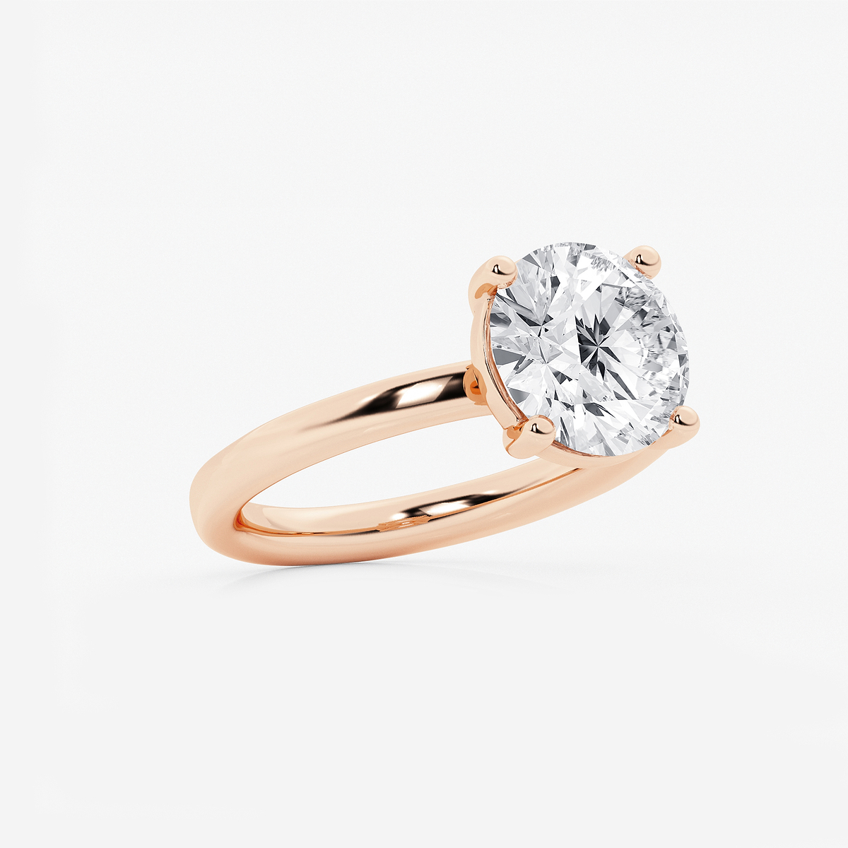 Additional Image 1 for  3 ctw Round Lab Grown Diamond Low Setting Solitaire Engagement Ring