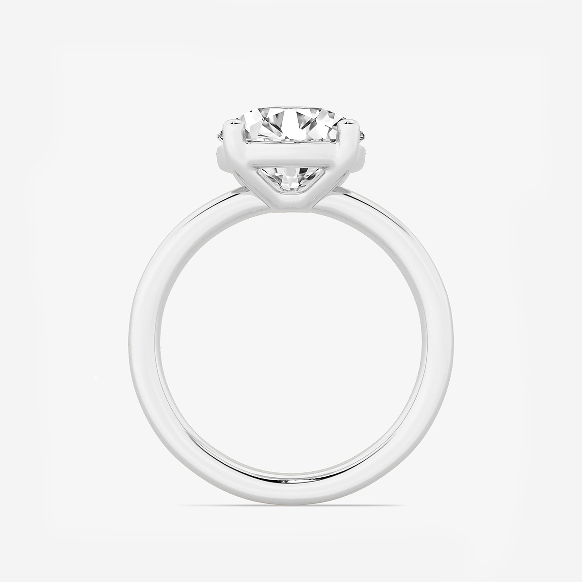 Additional Image 1 for  3 ctw Round Lab Grown Diamond Low Setting Solitaire Engagement Ring