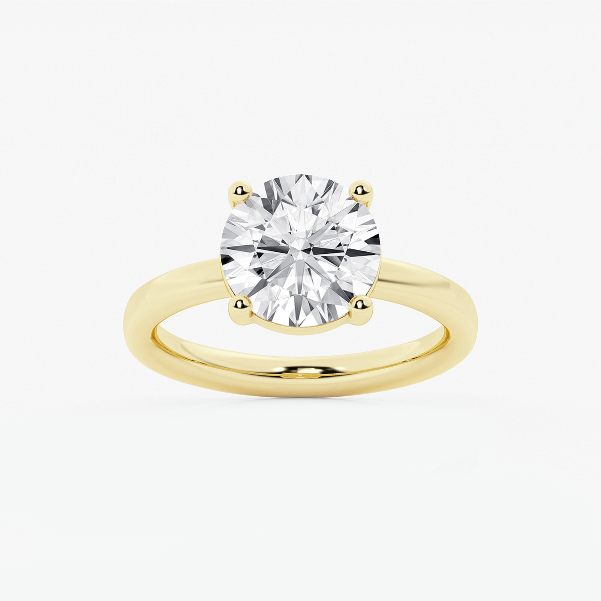 3 ctw Round Lab Grown Diamond Low Setting Solitaire Engagement Ring