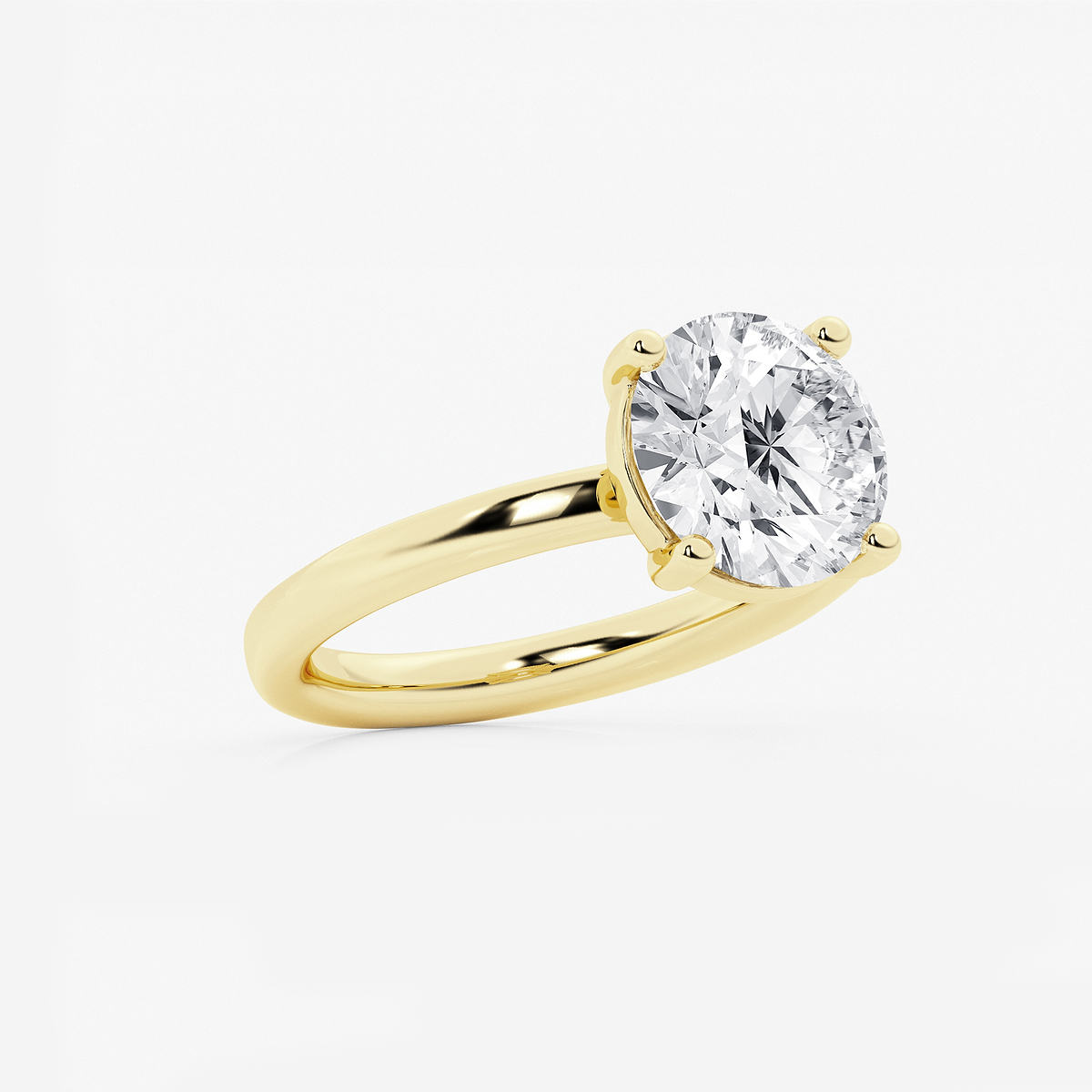 Additional Image 1 for  3 ctw Round Lab Grown Diamond Low Setting Solitaire Engagement Ring