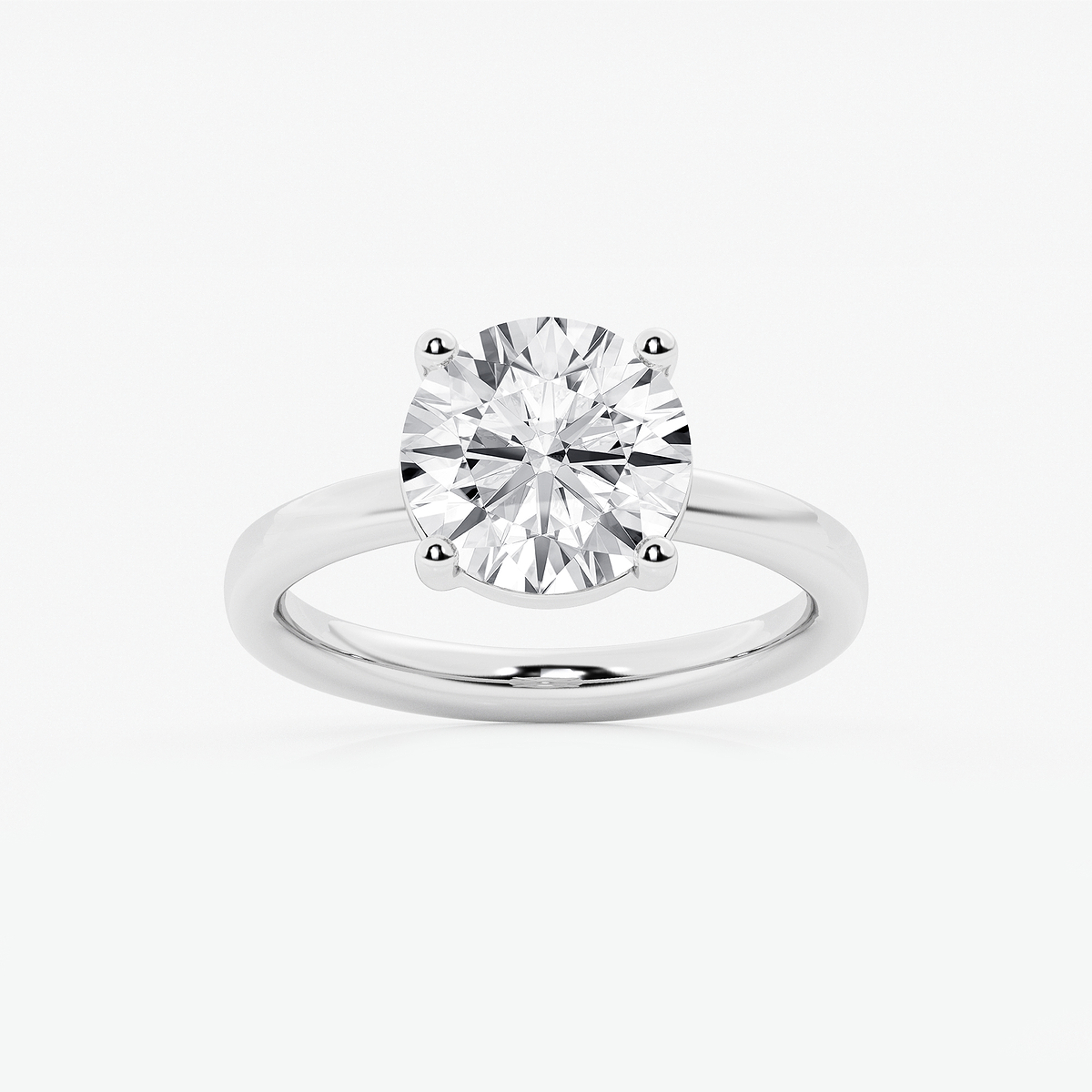 3 ctw Round Lab Grown Diamond Low Setting Solitaire Engagement Ring