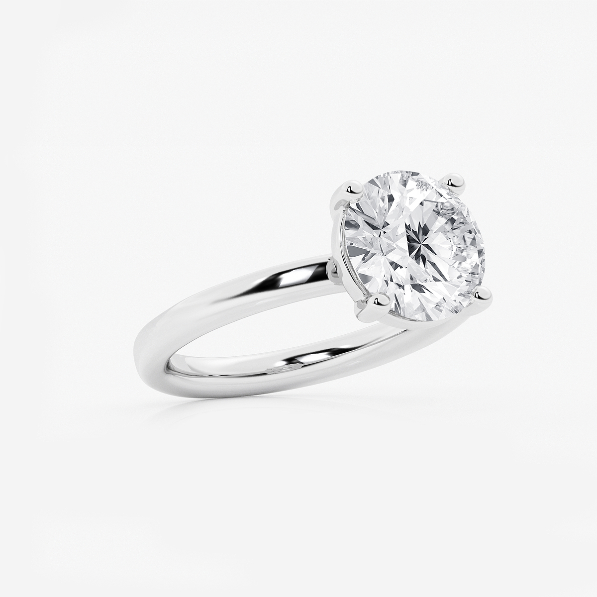 Additional Image 1 for  3 ctw Round Lab Grown Diamond Low Setting Solitaire Engagement Ring