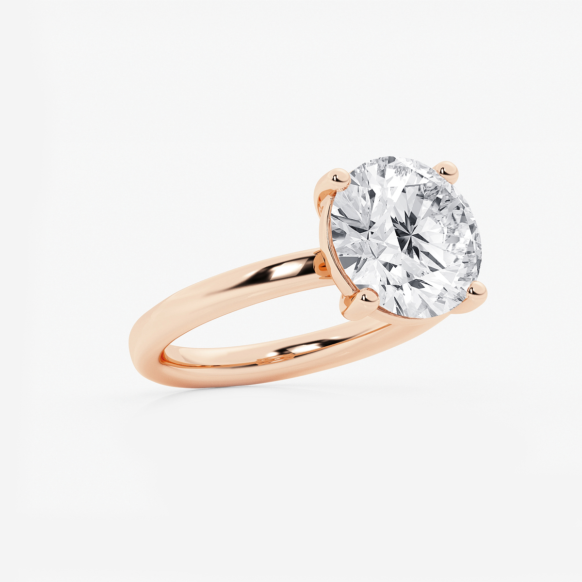 Additional Image 1 for  4 ctw Round Lab Grown Diamond Low Setting Solitaire Engagement Ring